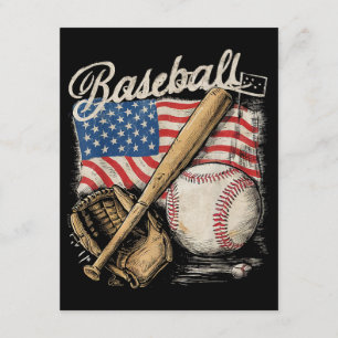 Catcher-Pitch der American Flag Baseball Player Ba Begleitkarte