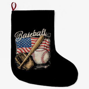 Catcher-Pitch der American Flag Baseball Player Ba Großer Weihnachtsstrumpf