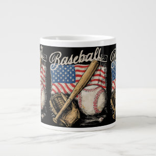 Catcher-Pitch der American Flag Baseball Player Ba Jumbo-Tasse