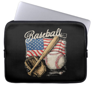 Catcher-Pitch der American Flag Baseball Player Ba Laptopschutzhülle