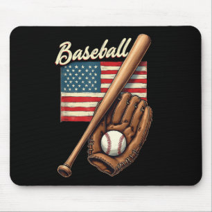 Catcher-Pitch der American Flag Baseball Player Ba Mousepad