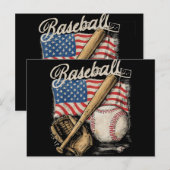 Catcher-Pitch der American Flag Baseball Player Ba Postkarte (Vorne/Hinten)
