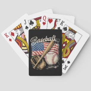 Catcher-Pitch der American Flag Baseball Player Ba Spielkarten