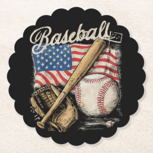 Catcher-Pitch der American Flag Baseball Player Ba Untersetzer