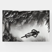 Catching Air - Mountain Bike Digitale Bleistiftski Banner (Horizontal)