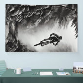 Catching Air - Mountain Bike Digitale Bleistiftski Banner (Messe)