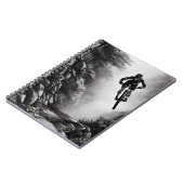Catching Air - Mountain Bike Digitale Bleistiftski Notizblock (Linke Seite)