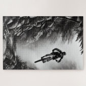 Catching Air - Mountain Bike Digitale Bleistiftski Puzzle (Horizontal)