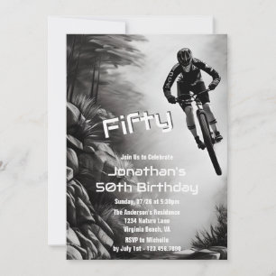 Catching Air - Mountain Bike Sketch 50. Geburtstag Einladung