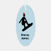 Catching Air - Snowboarder in rotem Hut - Ihr Text Ornament Aus Metall (Vorderseite links)