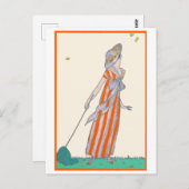 Catching Butterflies George Barbier Französisch Mo Postkarte (Vorne/Hinten)