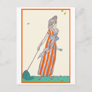 Catching Butterflies George Barbier Französisch Mo Postkarte