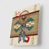 Catching Spirit Native American Quadratische Wanduhr (Winkel)