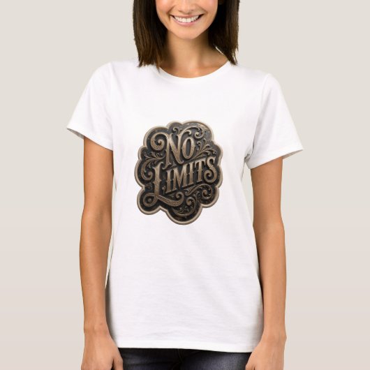 Catchy Gold NO LIMITS Statement T-Shirt (Vorderseite)