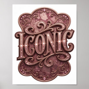 Catchy Pink ICONIC Statement Design Poster