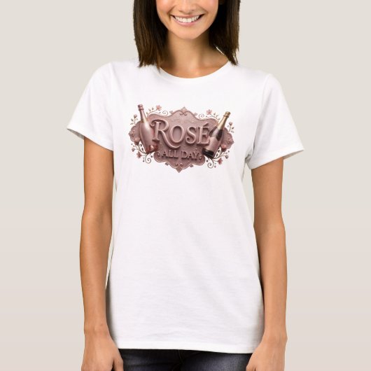 Catchy Pink ROS ALL DAY Custom T-Shirt (Vorderseite)