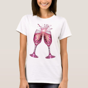 Catchy Silberne PINK CHAMPAGNER GLÄSER Custom Tee