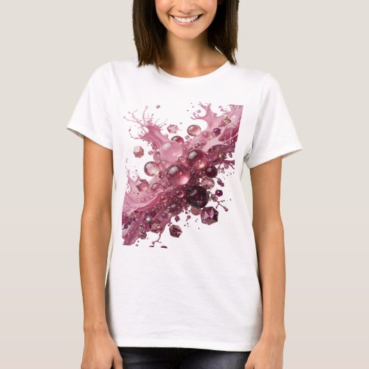 Catchy Silver ABSTRACT ART Tragbare Kunst v2 T-Shirt (Vorderseite)