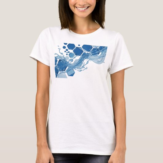 Catchy Silver WATER FLOW Grafik T-Shirt (Vorderseite)