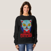Catcula Cat Vampire Dracula Vampirina Halloween Co Sweatshirt (Vorne ganz)