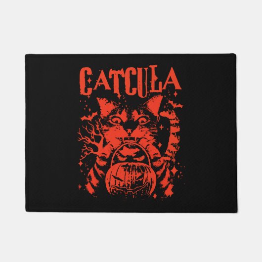 CATCULA Funny CAT Vampire Dracula Halloween Fußmatte (Vorderseite)