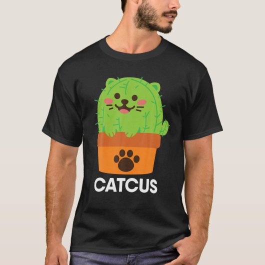 Catcus Cactus Cat Niedlich Funny Cat Mama Hallowee T-Shirt (Vorderseite)