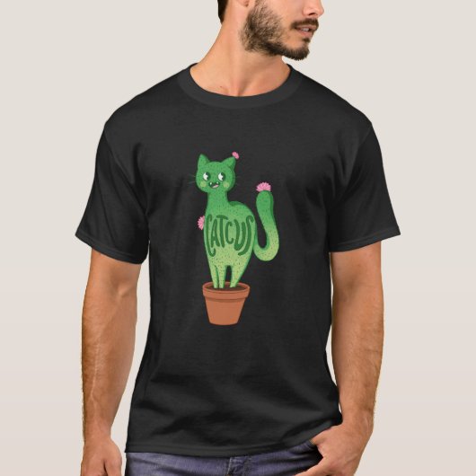 Catcus Cat Cactus Succulent Plants Kitty Cat T-Shirt (Vorderseite)