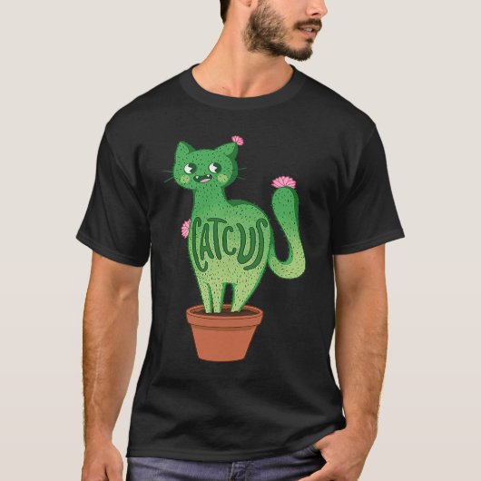 Catcus Cat Cactus Succulent Plants Kitty Lovers Fu T-Shirt (Vorderseite)