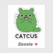Catcus Funny Cat Cactus Pun Aufkleber (Blatt)