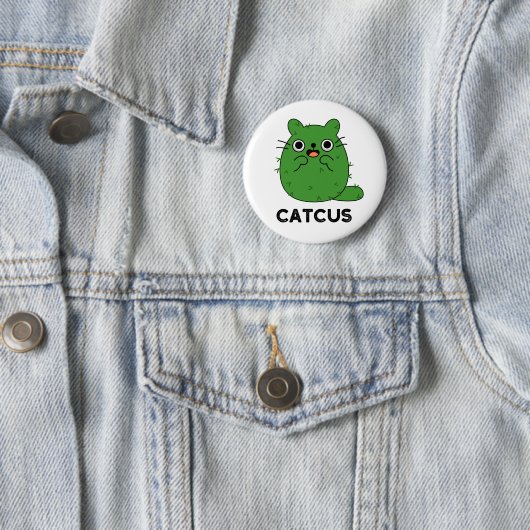 Catcus Funny Cat Cactus Pun Button (Beispiel)