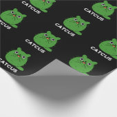 Catcus Funny Cat Cactus Pun Dark BG Geschenkpapier (Ecke)