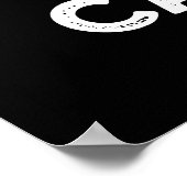 Catcus Funny Cat Cactus Pun Dark BG Poster (Ecke)