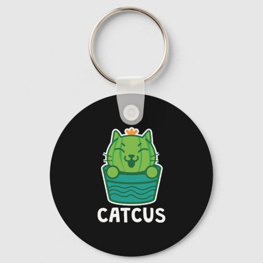 Catcus Funny Cat Lover Succulent Cactus Schlüsselanhänger (Vorderseite)