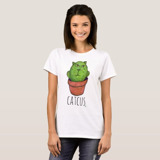 Catcus Funny Pet Cactus Cartoon T-Shirt (Vorne ganz)