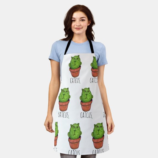 Catcus Funny Pet Cactus Kitty Succulent Schürze (Getragen)
