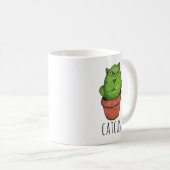 Catcus Pet Cactus Cartoon Cat Design Kaffeetasse (VorderseiteRechts)