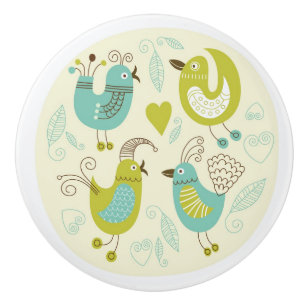 cate Cartoonvögel Keramikknauf