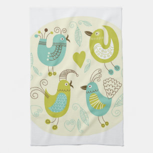 cate Cartoonvögel Küchentuch