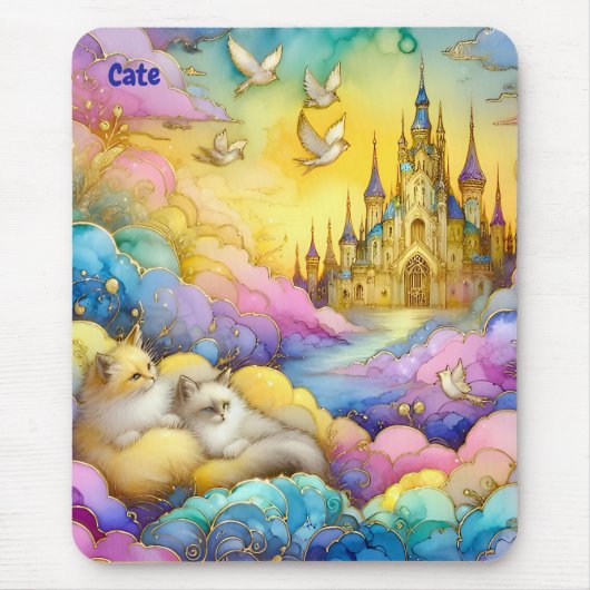 CATE ~Crystal Castle Clouds Kittens ~ Mousepad (Vorne)