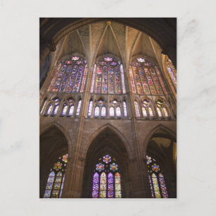 Catedral de Leon, Buntglasfenster Postkarte