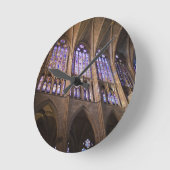 Catedral de Leon, interior stained glass windows Runde Wanduhr (Winkel)