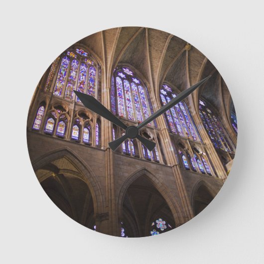 Catedral de Leon, interior stained glass windows Runde Wanduhr (Vorderseite)