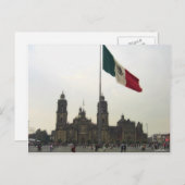 Catedral en el Zocalo del DF con la Banderica Postkarte (Vorne/Hinten)