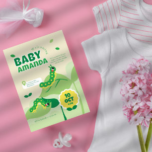 Catepillar Green Baby Dusche Einladung