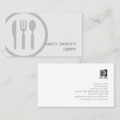 Caterer Bold Cutlery Icon Food Service Visitenkarte (Vorne/Hinten)