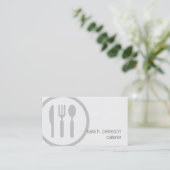 Caterer Bold Cutlery Icon Food Service Visitenkarte (Stehend Vorderseite)