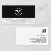 Caterer Bold Utensils Icon Food Services Visitenkarte (Vorne/Hinten)