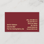 Caterer-Catering-Serviceveranstaltungen Visitenkarte (Rückseite)