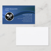 Caterer Food Chrome Spatula-Symbol Visitenkarte (Vorne/Hinten)