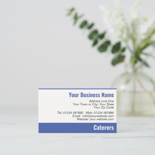 Caterer QR Code Business Card Visitenkarte (Stehend Vorderseite)